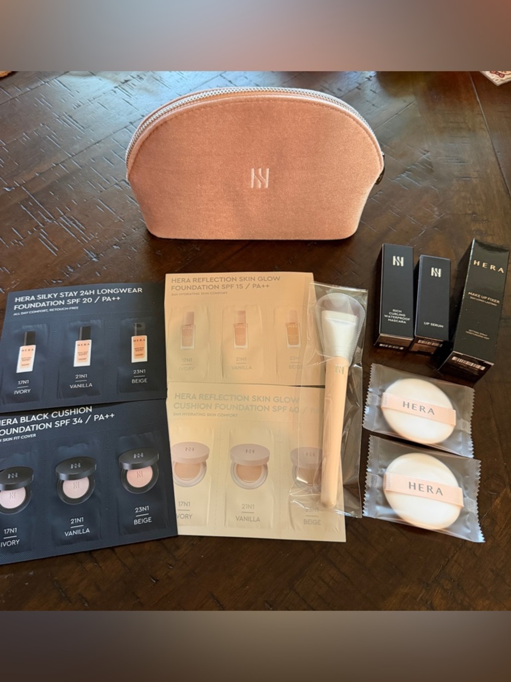 HERA Favorites Korean Makeup Bundle with Pink Velvet Pouch